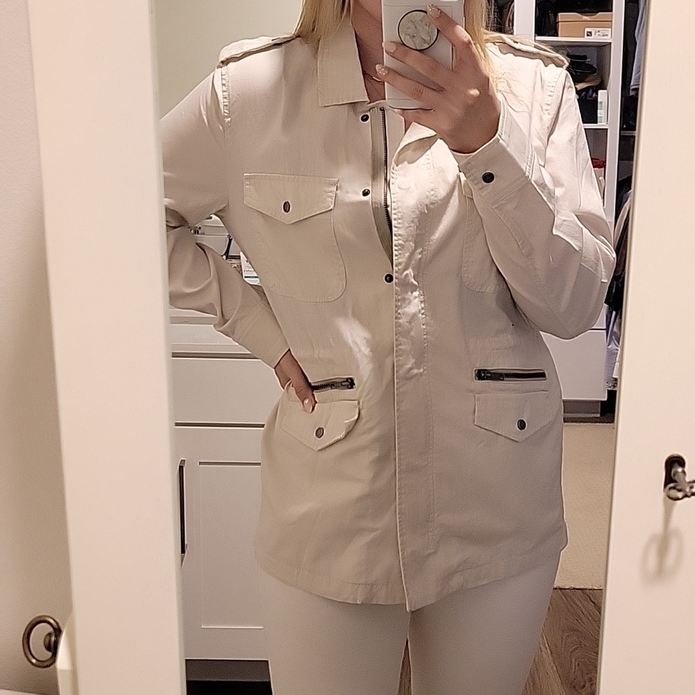 Rails 'Miller' Military Cotton Utility Jacket | Cream | Size M | NWT - Picture 12 of 12